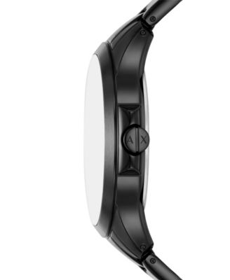 Men's Quartz Three-Hand Date Black Stainless Steel Watch, 46mm