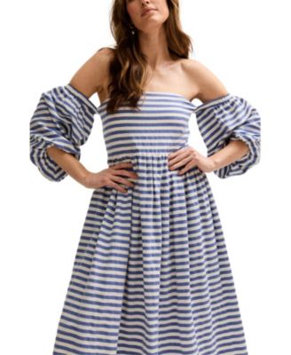 Lily and Lionel Women's London Sara Bardot Neck Midi Dress