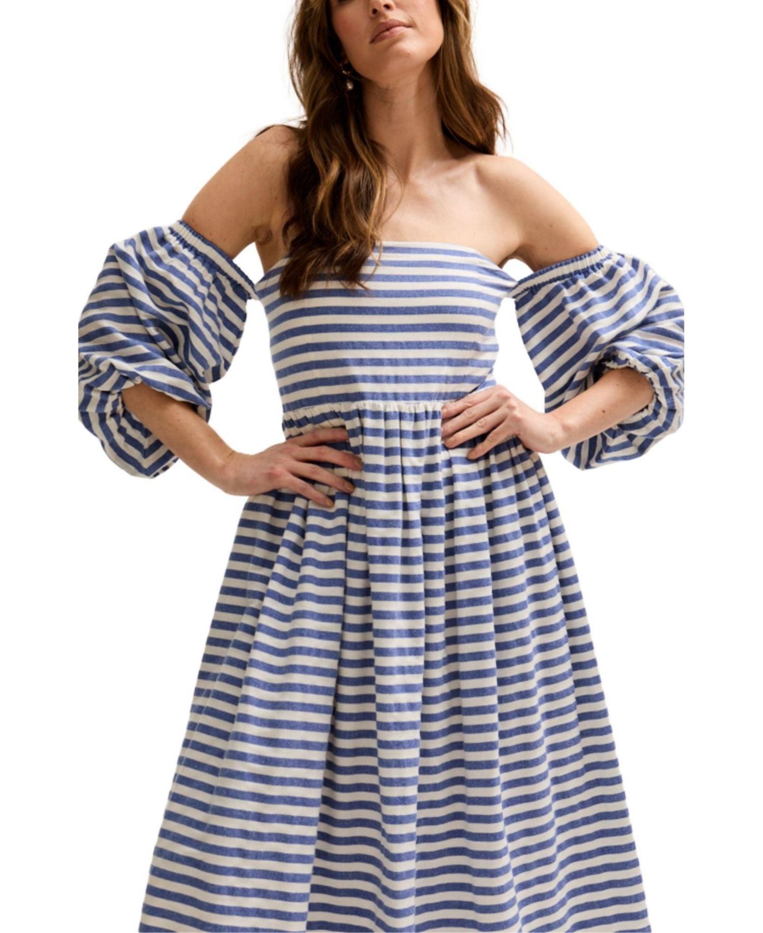 Lily and Lionel Women's London Sara Bardot Neck Midi Dress