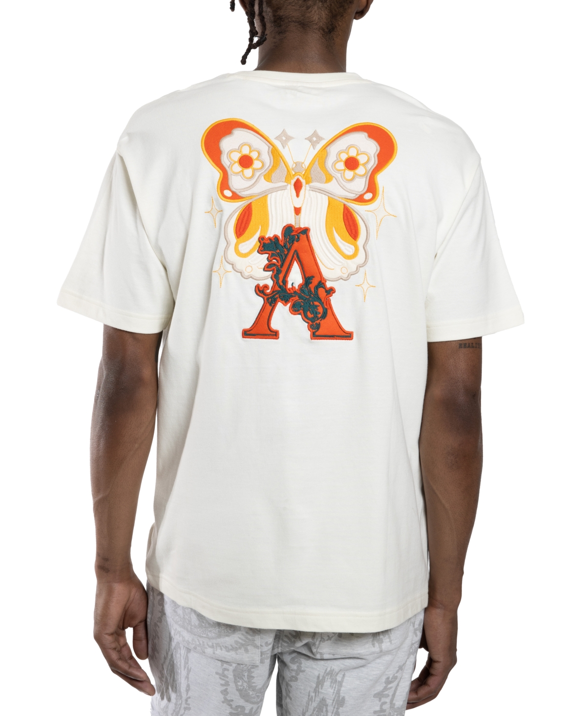 All Good Things Are Welcome Here Men's Palm Fly Graphic T-shirt In White