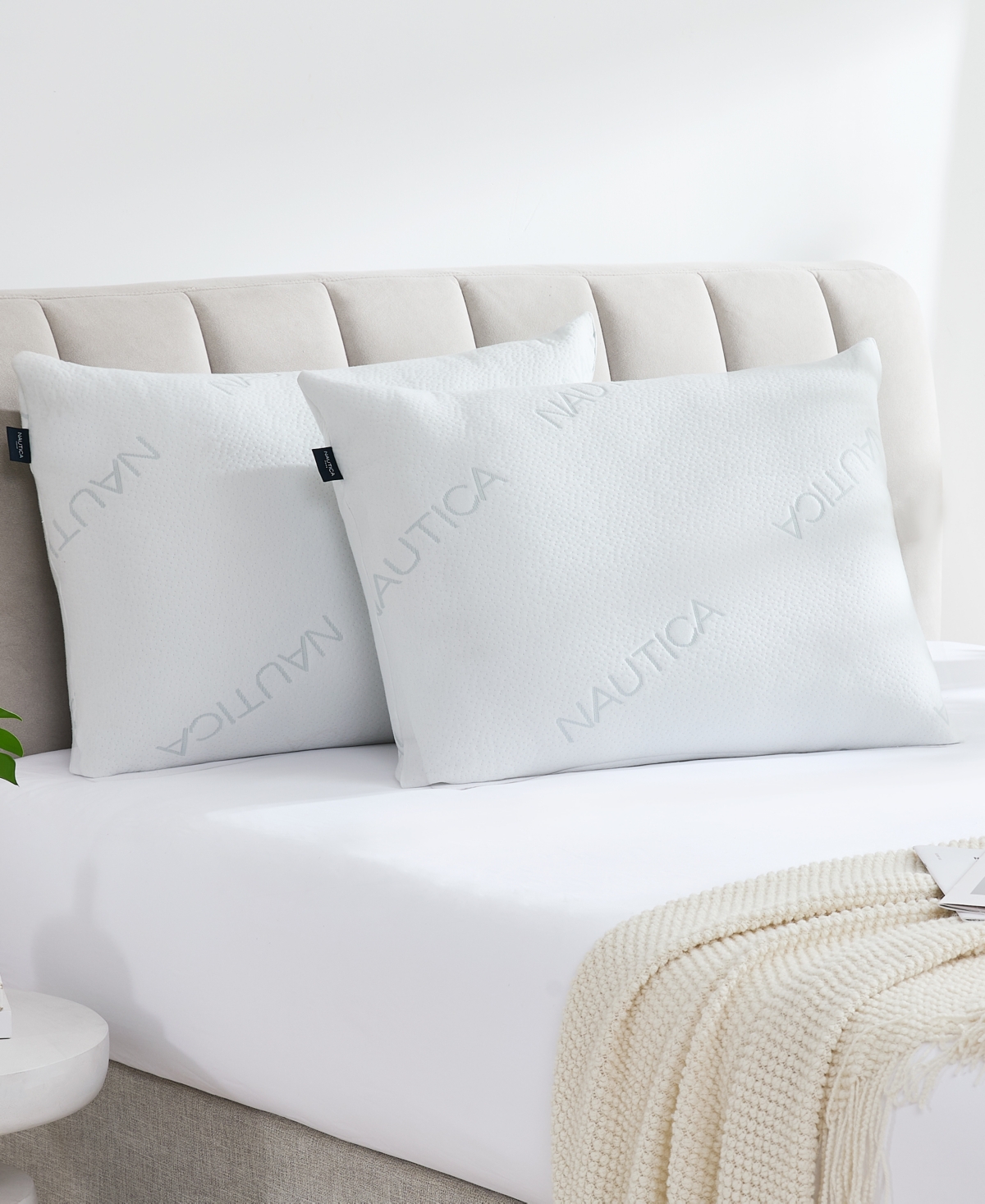 Nautica Diagonal Knit 2-pack Pillow, King In White