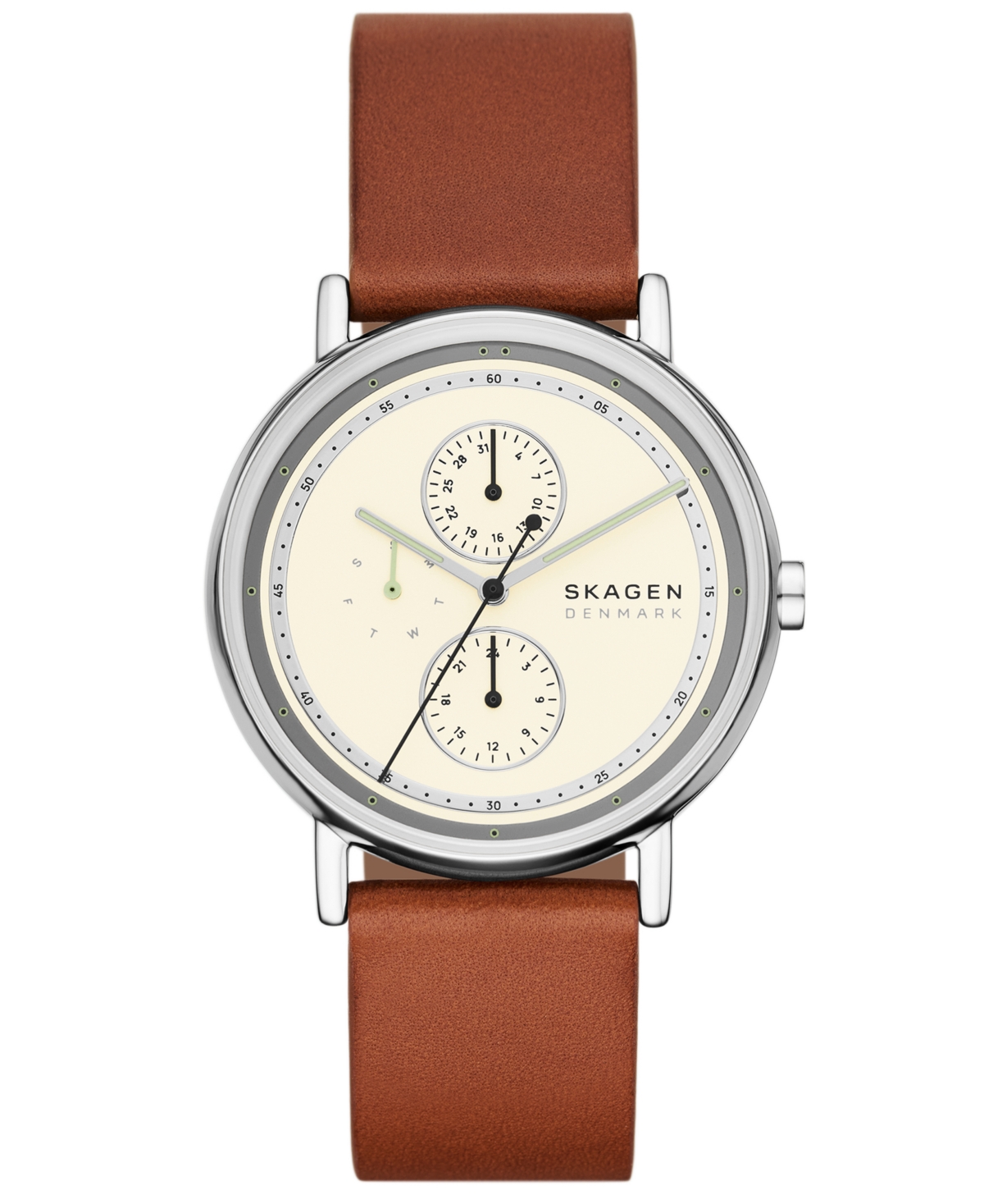 Men's Signatur Quartz Multifunction Brown Leather Watch, 40mm - Brown