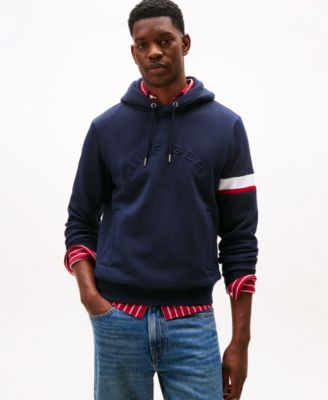 Tommy Hilfiger - Men's Stripe Sleeve Hoodie