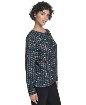 Women's Printed Georgette Long-Sleeve Blouse