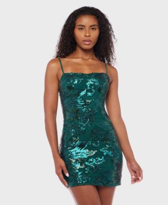 B Darlin - Juniors' Sequined Tie-Back Bodycon Dress