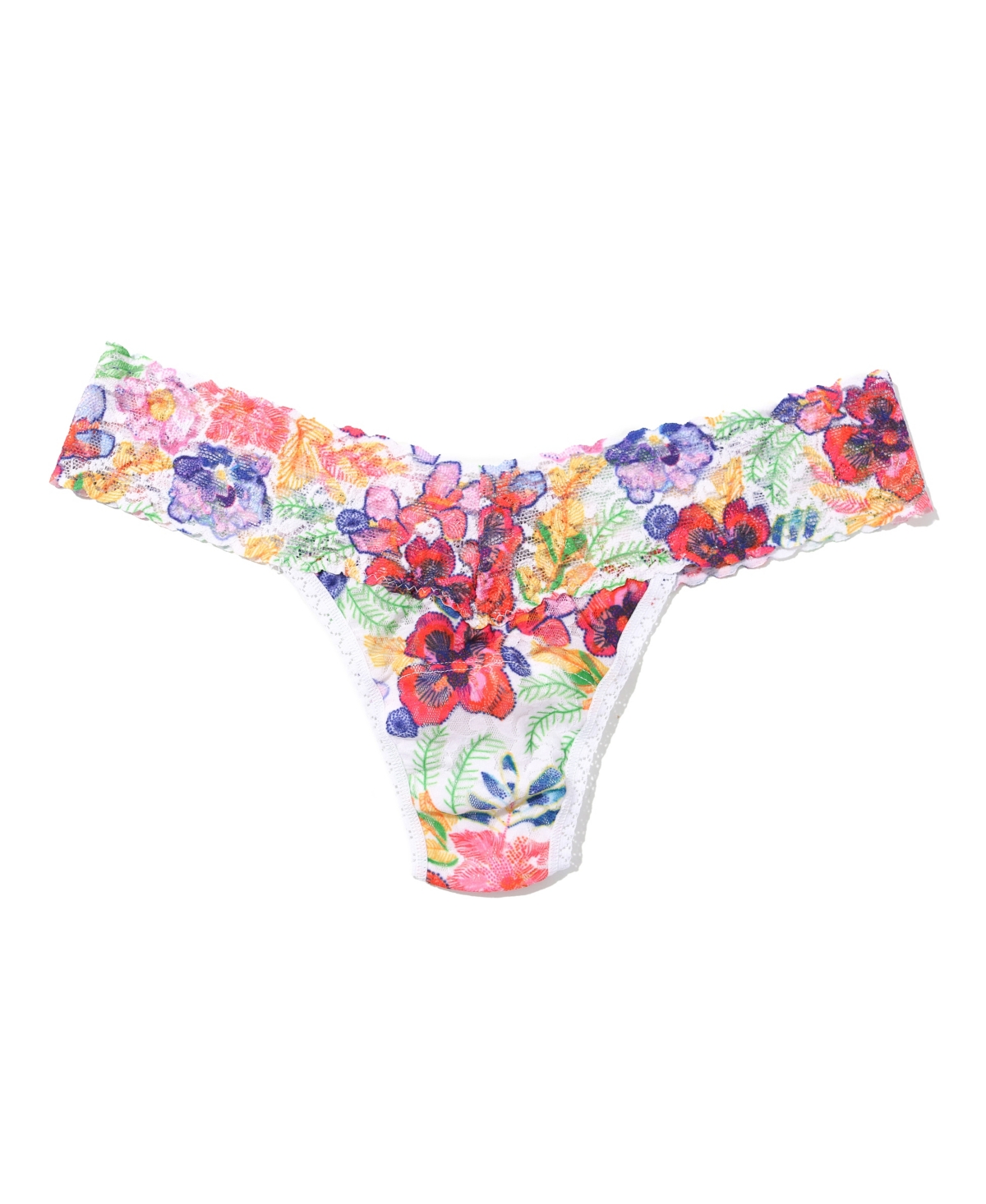 Hanky Panky Women's Printed Signature Lace Low Rise Thong In Pink