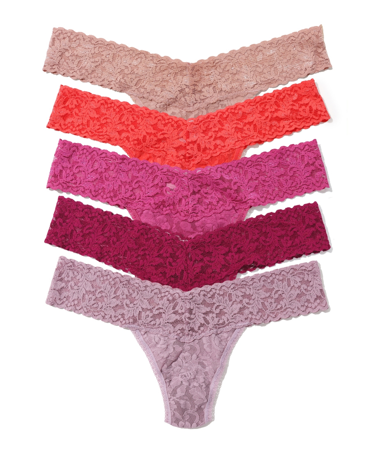 Hanky Panky Women's Signature Lace Original Rise Thong 5pack Panty In Multi