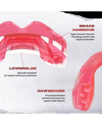 ORTHO Protective Sports Mouth Guard for Braces with Case for Boxing, Basketball, Lacrosse, Football, MMA, Hockey - ICE PINK