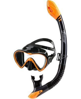 Torpedo Tempered Glass Mask & Dry Top Snorkel Combo Set - Yellow