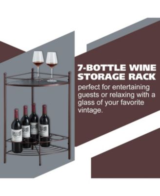Dover Corner Wine Rack Table, Bronze