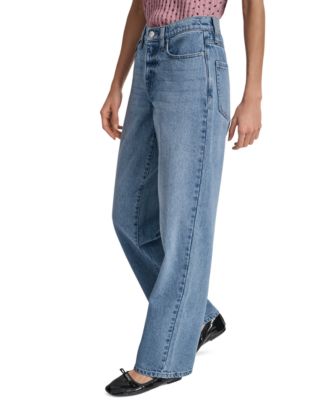 Women's Mid-Rise Relaxed Straight-Leg Cotton Jeans