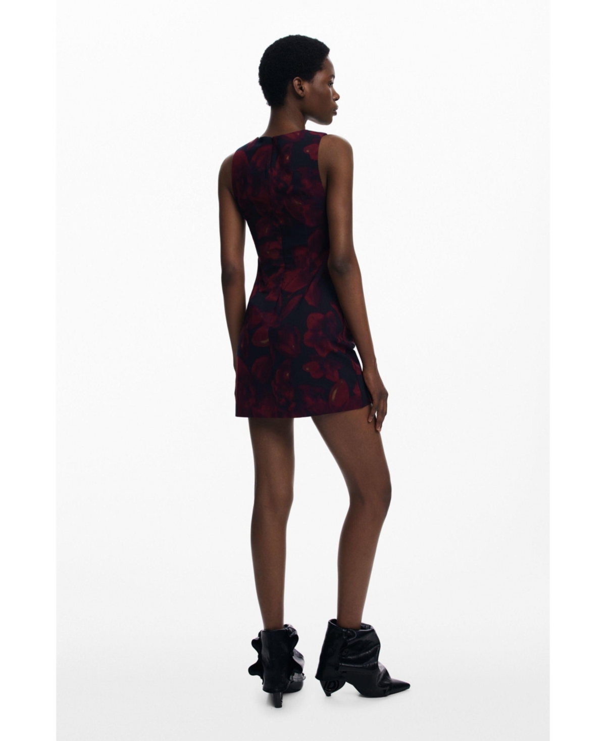 Desigual Ruched Sleeveless Minidress In Red