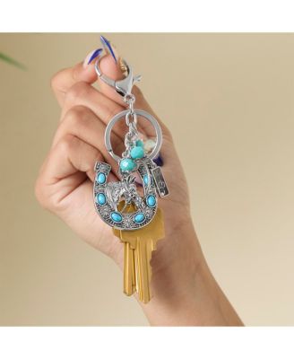 Turquoise Horseshoe Keychain
