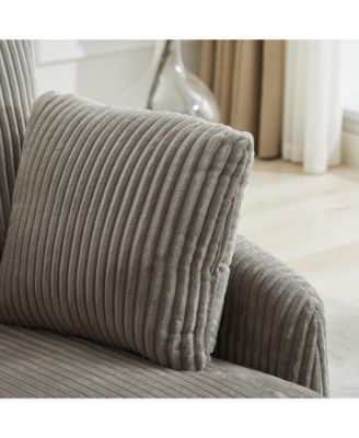 Corduroy Swivel Accent Chair with Pillows