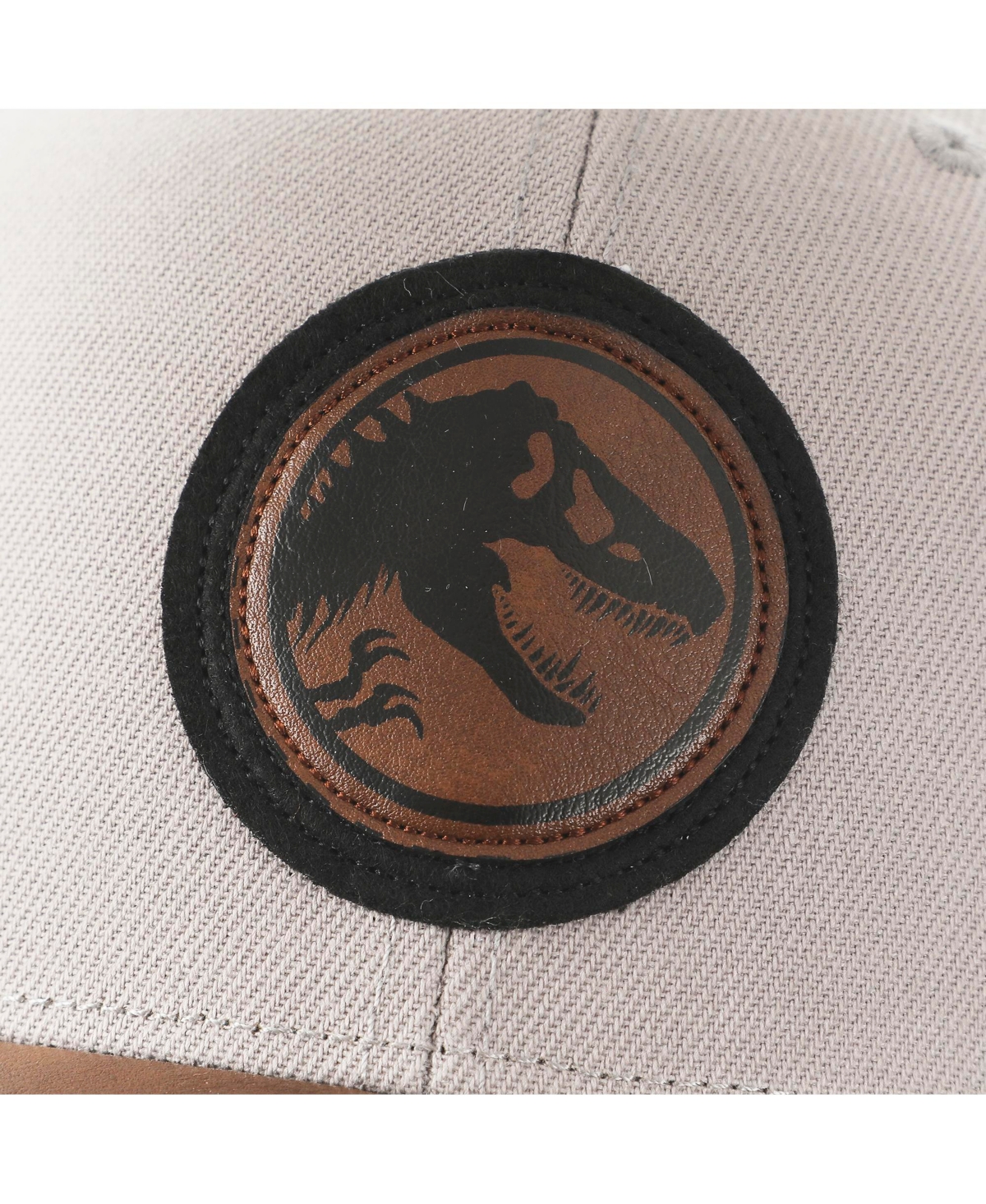 Jurassic Park Men's Logo Woven Patch White Snapback Hat
