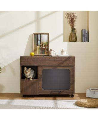 Furniture Style Cat litter box house With Storage