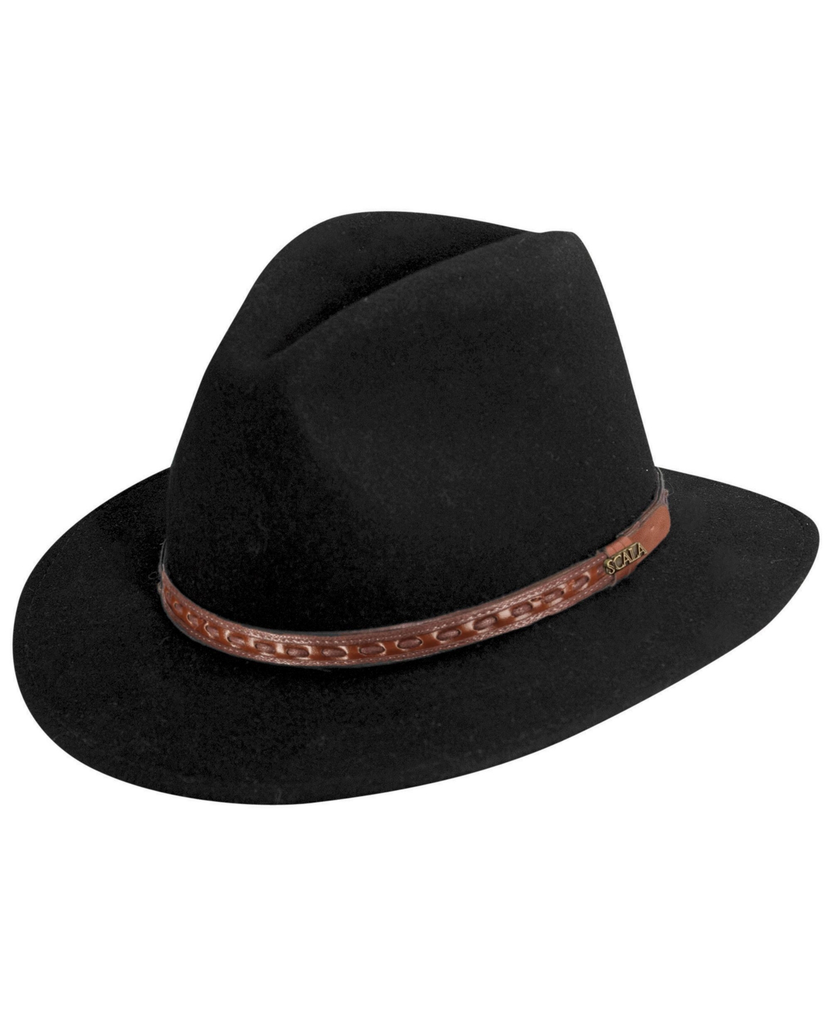 Scala Men's Crush Felt Safari Hat In Black