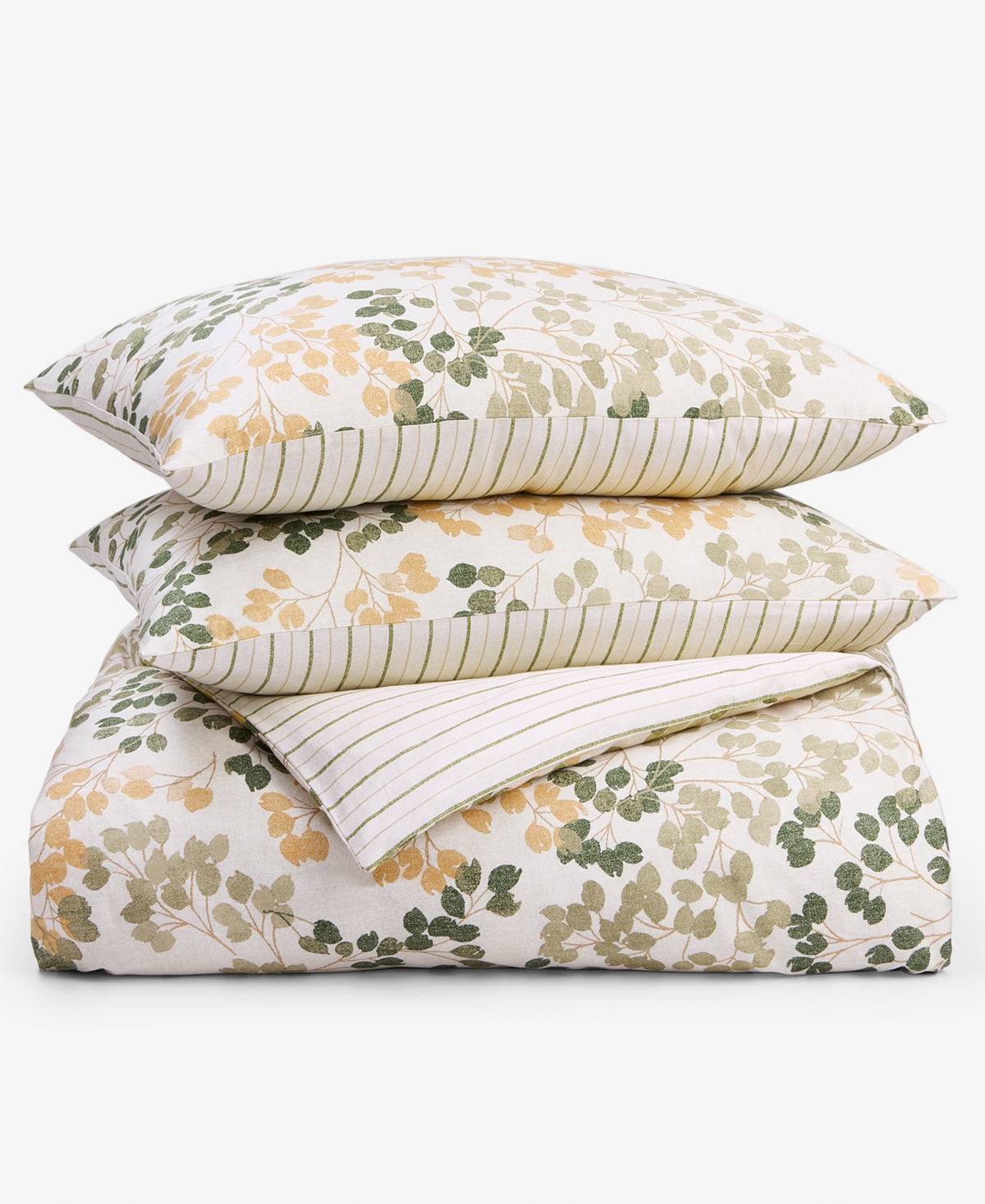 Charter Club Alder Leaves 3-pc. Duvet Set, Full/queen, Macy's Exclusive In Multi