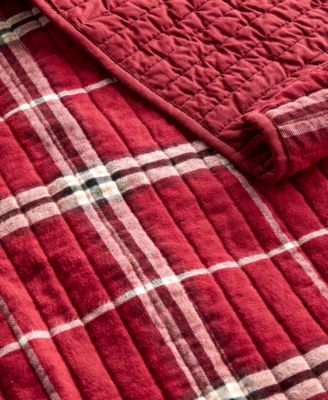 Brushed Cotton Plaid Red 3-Pc. Quilt Set, Full/Queen, Macy's Exclusive