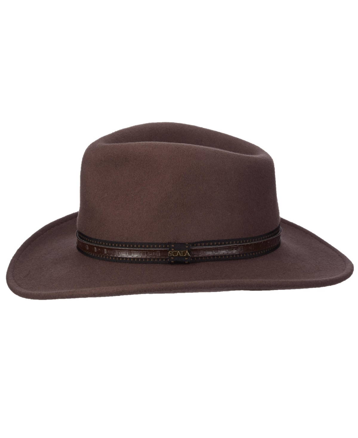 Scala Men's Felt Outback Overlay Hat In Brown