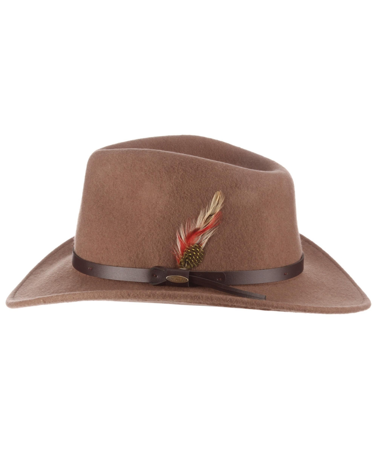Scala Men's Crushable Felt Outback Hat In Brown