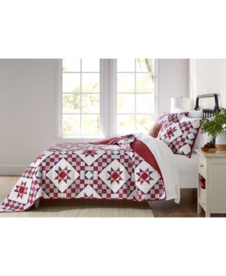 Holiday Checker 3-Pc. Quilt Set, King, Macy's Exclusive