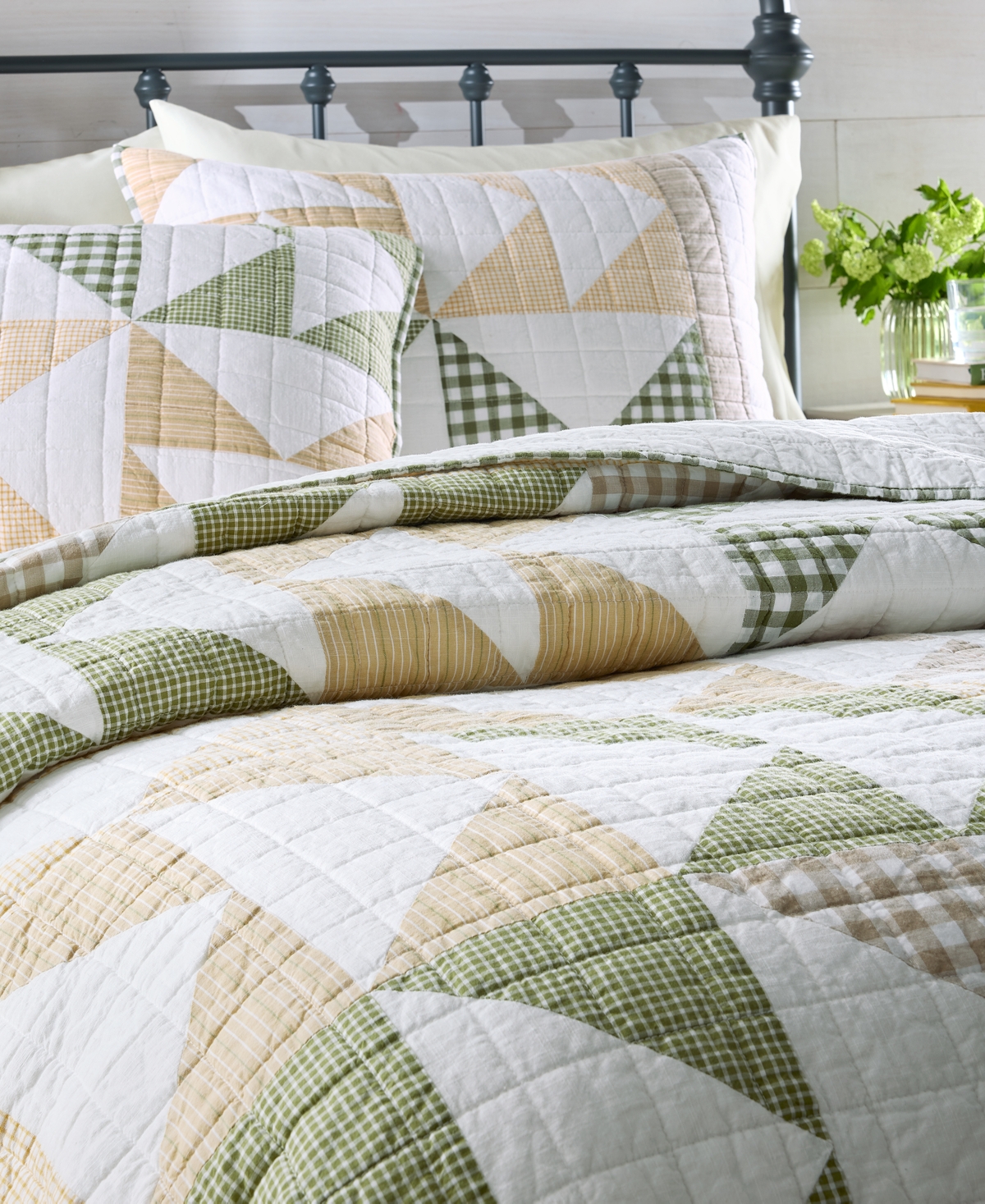 Charter Club Woodland Patchwork 2-pc. Quilt Set, Twin, Macy's Exclusive In Green