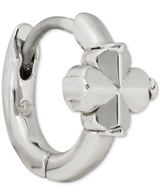 Spade Flower Huggie Earrings