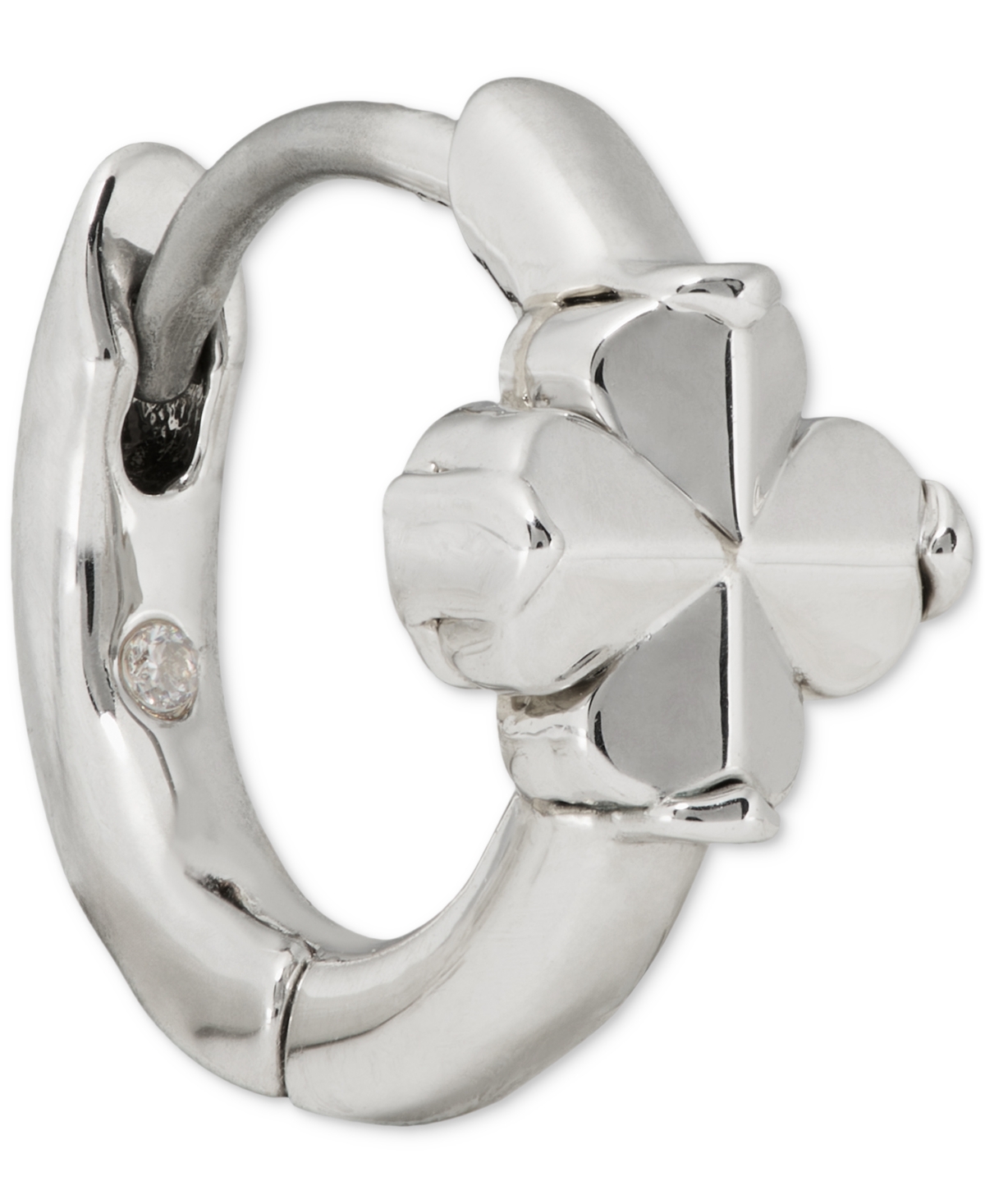 Kate Spade New York Spade Flower Huggie Hoop Earrings In Silver