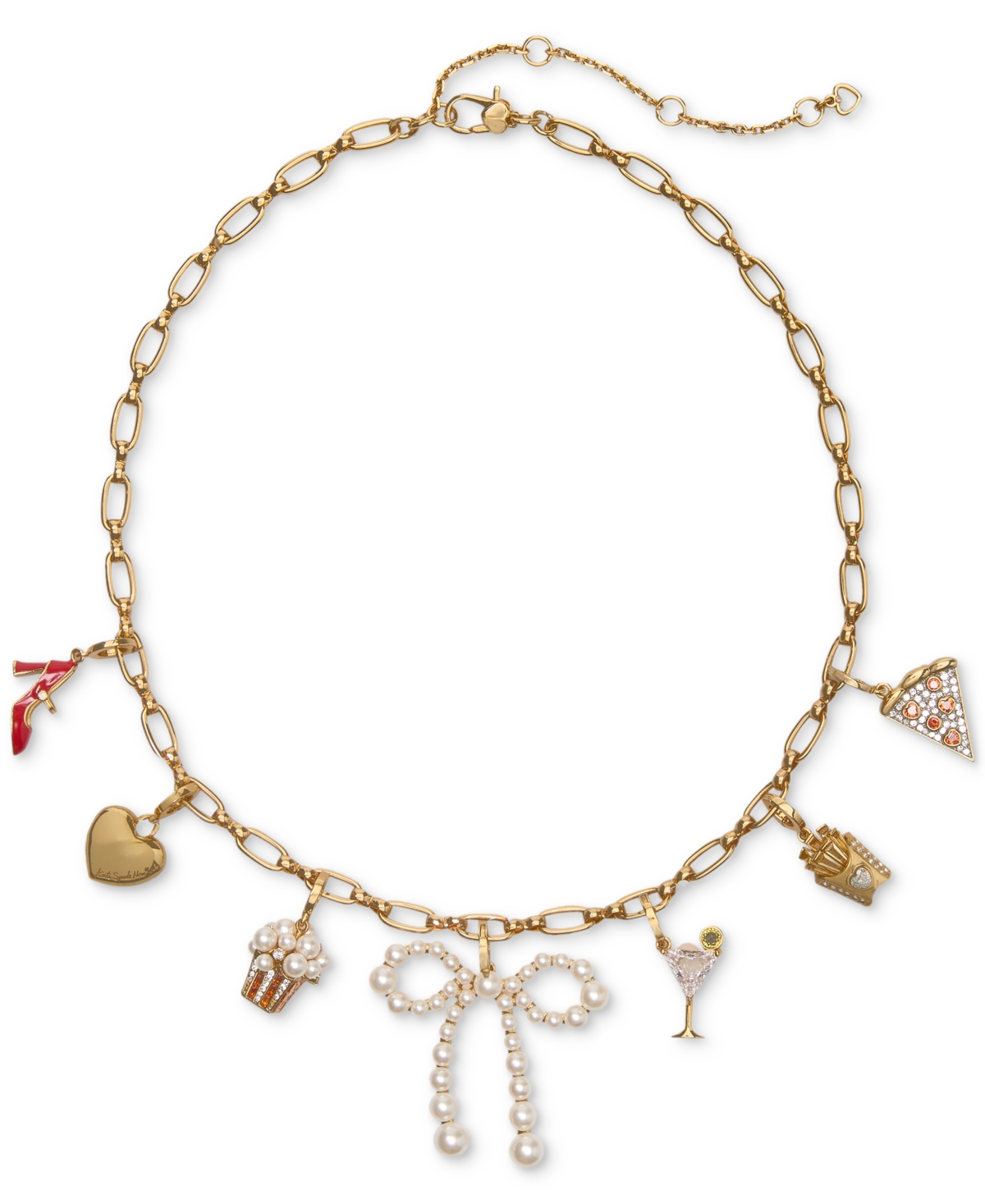 Kate Spade One In A Million Chain Charm Necklace, 16" + 3" Extender In Gold