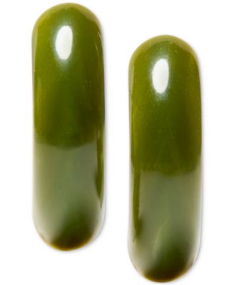 Gold-Tone Interlock Tortoise Huggie Earrings