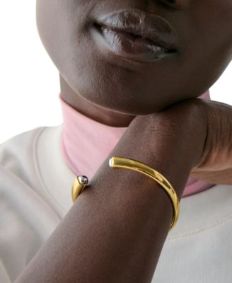 Two-Tone Sculpted Spade Open Cuff Bracelet