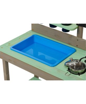 Wood Mud Kitchen with Water Play Set & Cooking Toys for Outdoor, Gift for 38