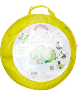 Figural Dinosaur Pop Up Portable Play Tent with Carry Case, Green