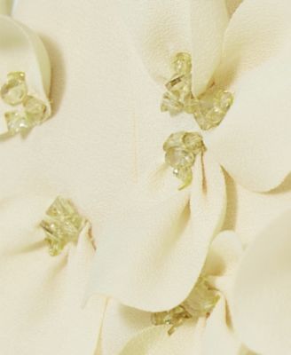 Women's Off-The-Shoulder Floral Embellished Flary Gown