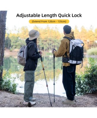 1pc Ultralight Trekking Pole - Adjustable Hiking Sticks w/Secure Lock, EVA Grip,4 Colors, 50-135cm (20-53in) for Adults & Kids