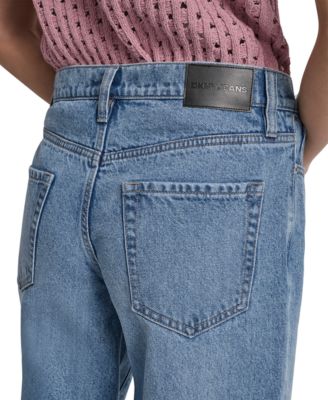 Women's Mid-Rise Relaxed Straight-Leg Cotton Jeans