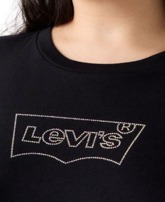 Plus Size Cotton Perfect Studded Logo T-Shirt