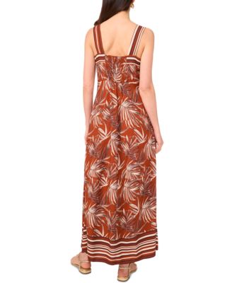 Women's Printed Square-Neck Sleeveless Maxi Dress