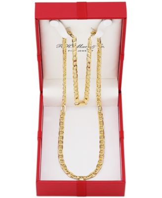 Lightweight Polished Mariner Link 26" Chain Necklace (5.5MM) in 14k Gold