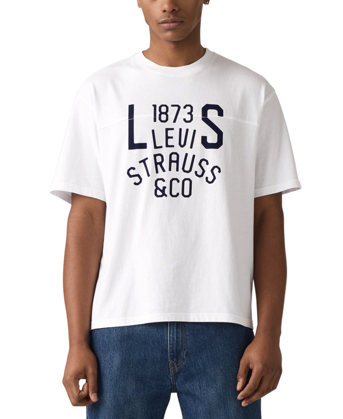Men's Lockwood Practice Relaxed Fit Short Sleeve Crewneck Logo Graphic T-Shirt - 2H White