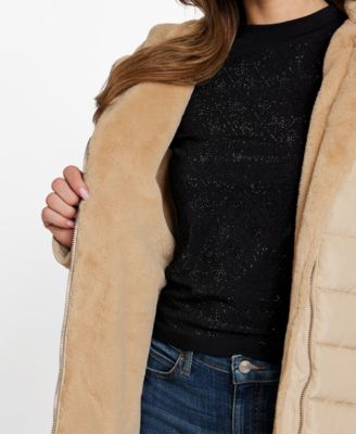 Women's Faux-Fur-Lined Hooded Puffer Coat