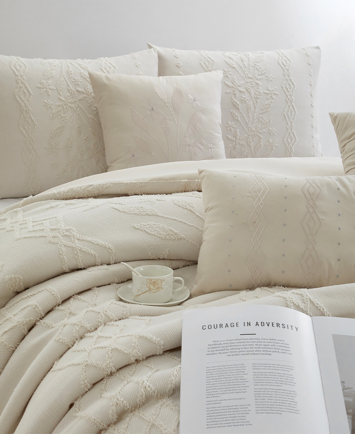 Stratford Park Lexia Leaves 7-pc. Comforter Set, Queen In Sand