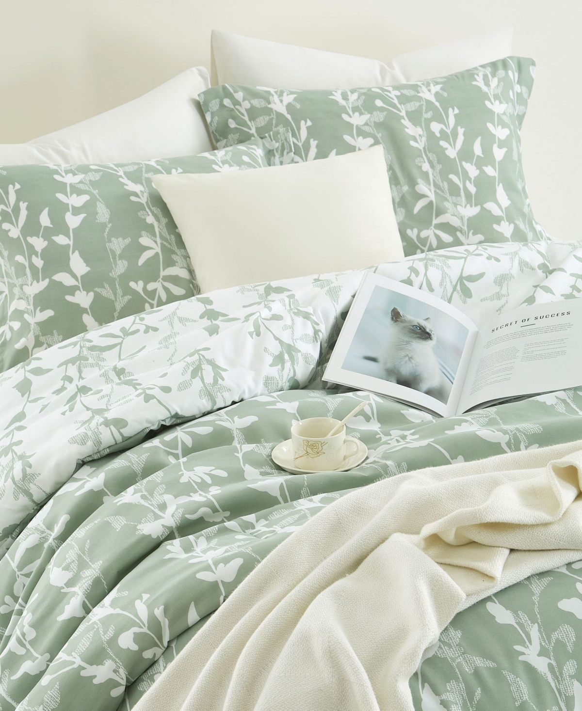 Stratford Park Millie Leaves 3-pc. Comforter Set, Queen In Green