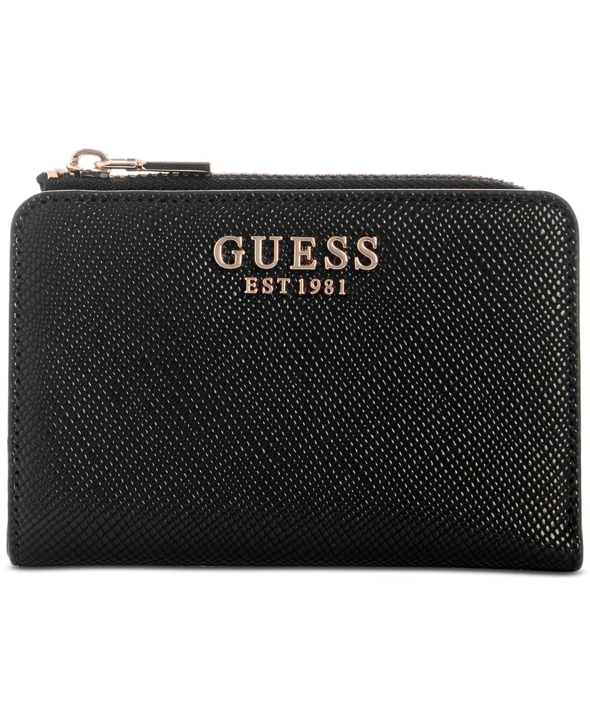 Guess Laurel Ii Zip Around Card Case In Black