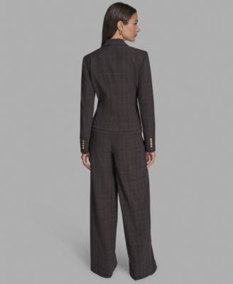 Women's Plaid Double-Hem Blazer