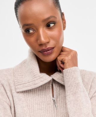 100% Cashmere Women's Quarter-Zip Sweater, Created for Macy's