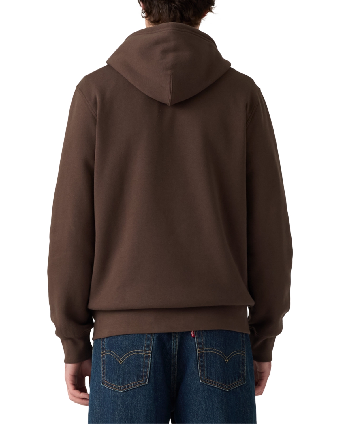 Levi's Men's Non-graphic Zip-up Standard Fit Hoodie In Brown