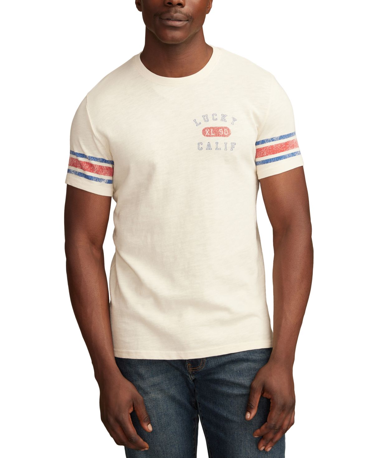 Мужская спортивная футболка с коротким рукавом и круглым вырезом горловины с графическим логотипом