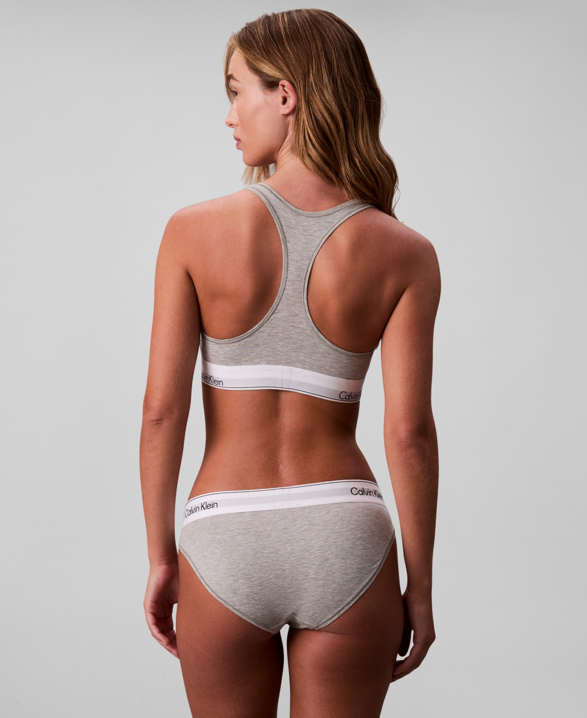 Calvin Klein Women's Icon Unlined Racerback Bralette Qf8493 In Gray